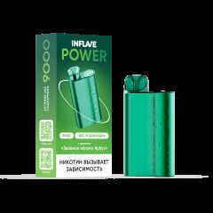 Электронная сигарета INFLAVE POWER 9000 затяжек Зеленое Яблоко Арбуз